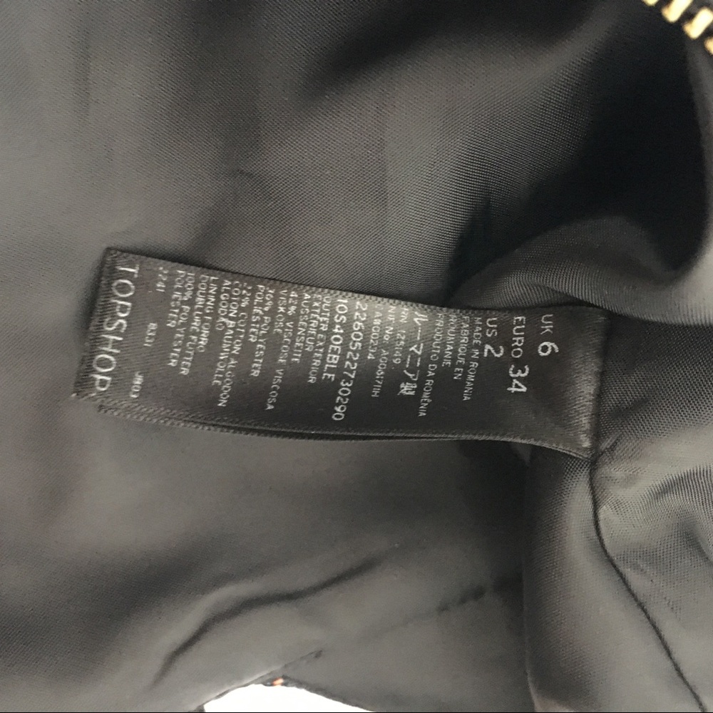 Topshop Embroidered Dress Sz 2 - Picture 4 of 5